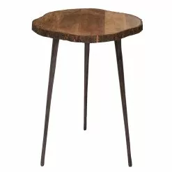 Grayson Lane Rustic Brown Woodand Aluminum Round End Table -GRAYSON LANE SHOP 330857355 MainImage 001