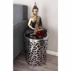 Grayson Lane Contemporary Silver Aluminum Round Stool