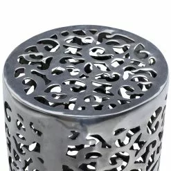 Grayson Lane Contemporary Silver Aluminum Round Stool -GRAYSON LANE SHOP 330857357 AlternateImage4