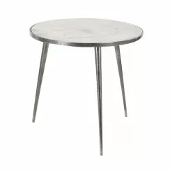 Grayson Lane Contemporary Silver Granite/Marble Round End Table -GRAYSON LANE SHOP 330857358 AlternateImage6