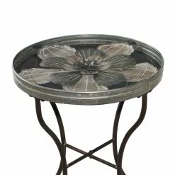 Grayson Lane Silver Glass Round End Table