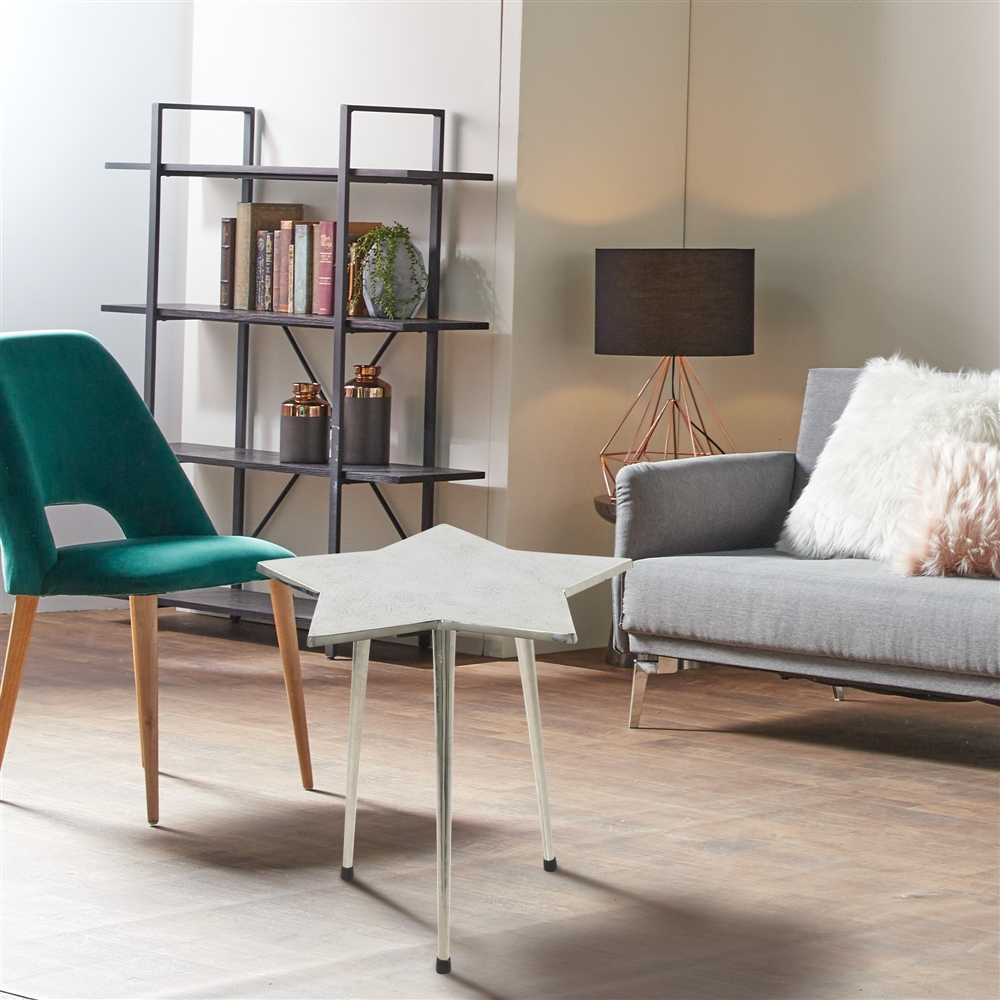 Grayson Lane Silver Metal Live Edge End Table 3 Grayson Lane Silver Metal Live Edge End Table - Image 3