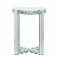 Grayson Lane Silver Mirror Round End Table