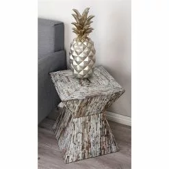 Grayson Lane Grey Resin Square End Table