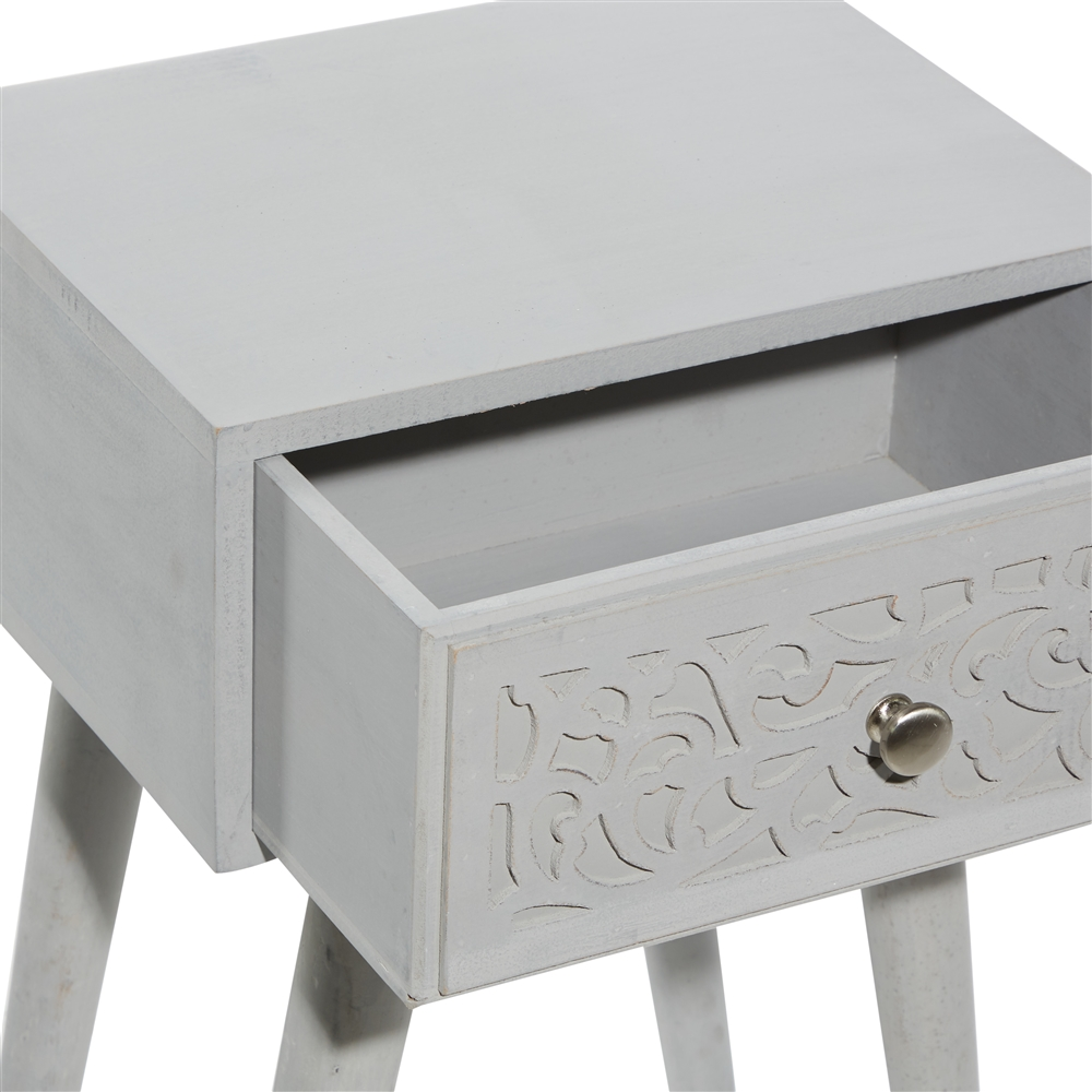 Grayson Lane Farmhouse Light Grey Mango Wood Rectangular End Table 2 Grayson Lane Farmhouse Light Grey Mango Wood Rectangular End Table - Image 2