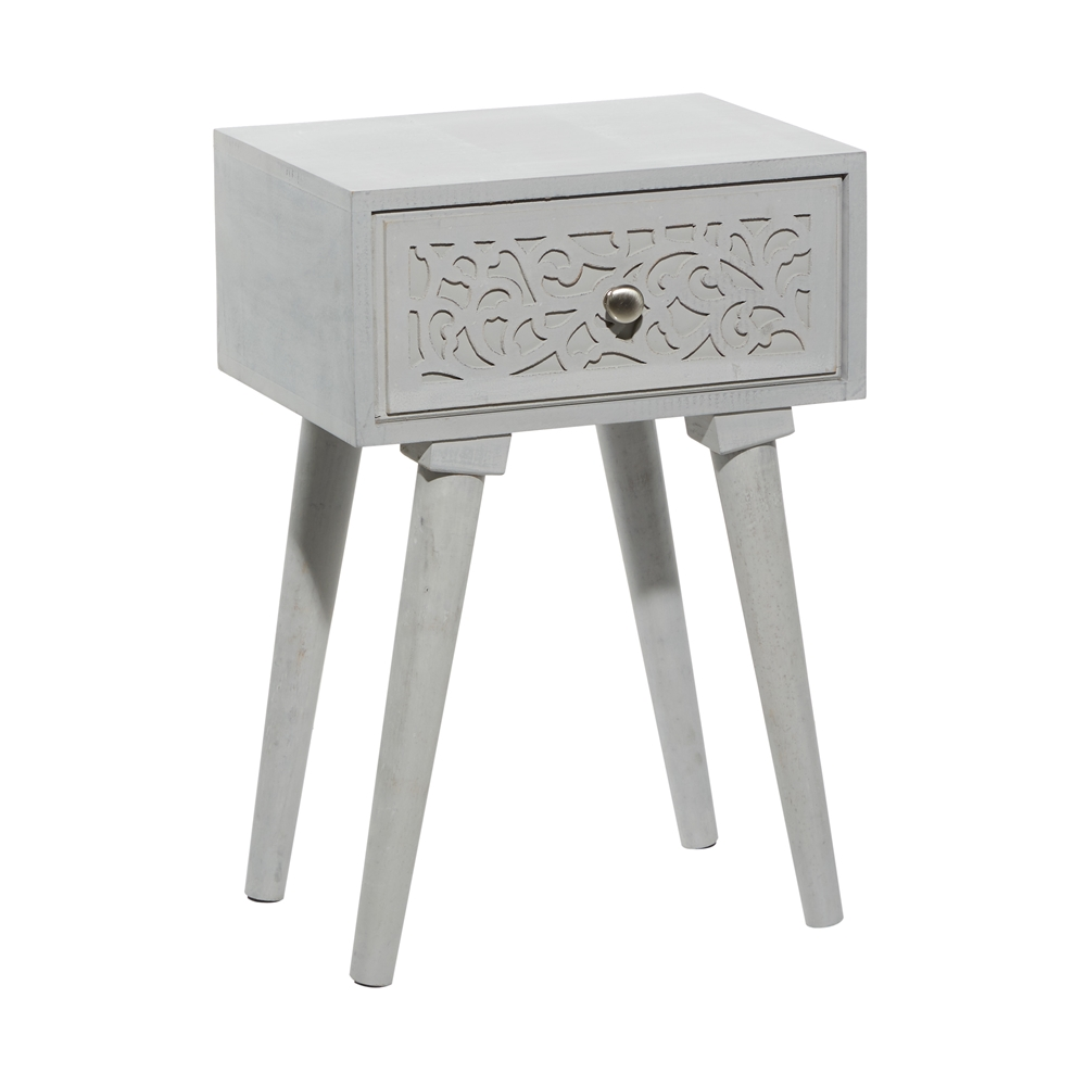 Grayson Lane Farmhouse Light Grey Mango Wood Rectangular End Table 7 Grayson Lane Farmhouse Light Grey Mango Wood Rectangular End Table - Image 7