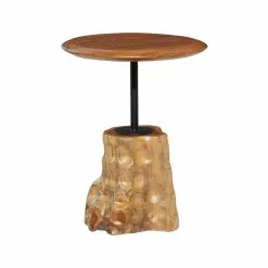 Grayson Lane Brown Teak Wood Round Accent Table -GRAYSON LANE SHOP 330857382 AlternateImage5