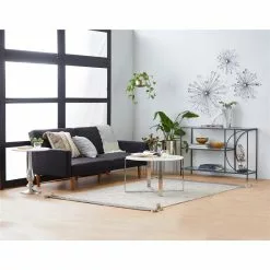 Grayson Lane Traditional White Granite/Marble Round End Table