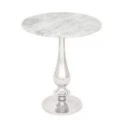 Grayson Lane Traditional White Granite/Marble Round End Table -GRAYSON LANE SHOP 330857393 MainImage 001