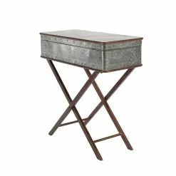 Grayson Lane Grey Metal Rectangular End Table