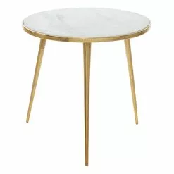 Grayson Lane Modern Gold Aluminum With Granite/Marble Round End Table -GRAYSON LANE SHOP 330857400 MainImage 001