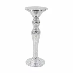 Grayson Lane Glam Silver Polystone And Mirror Round End Table