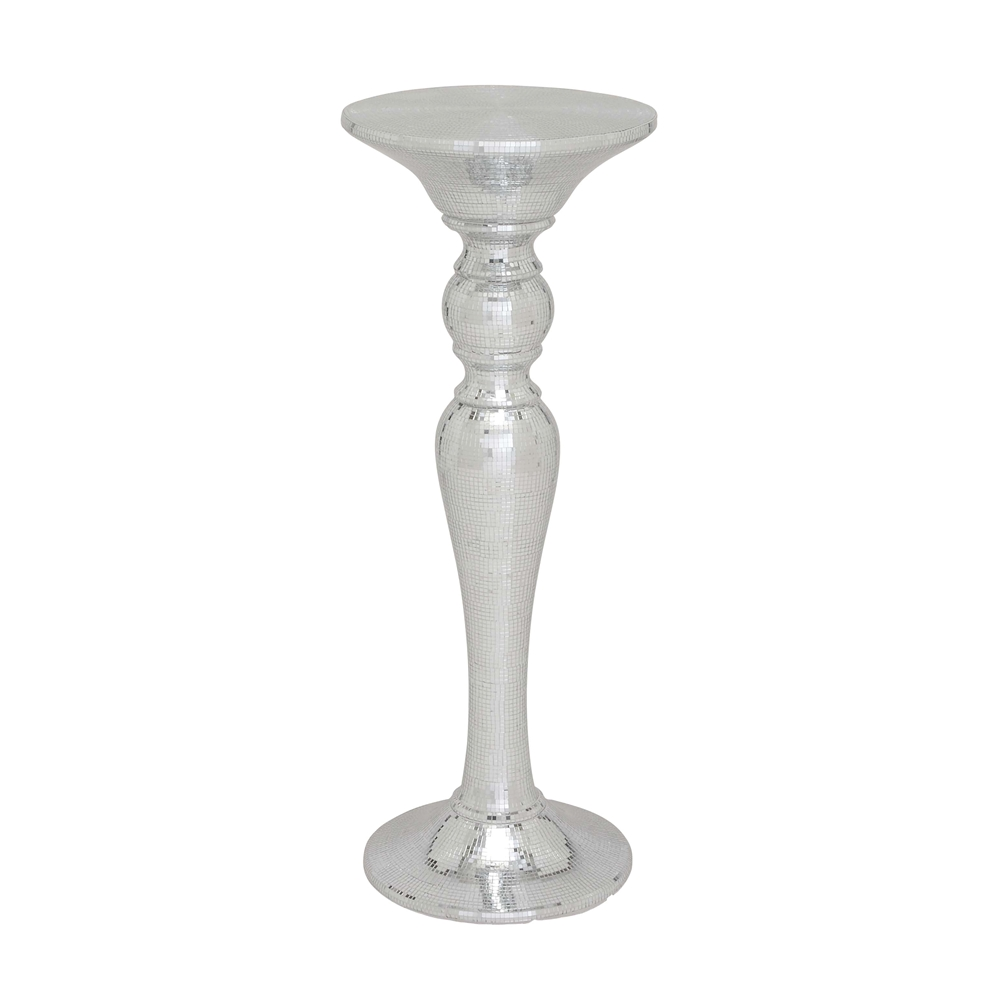Grayson Lane Glam Silver Polystone And Mirror Round End Table 4 Grayson Lane Glam Silver Polystone And Mirror Round End Table - Image 4