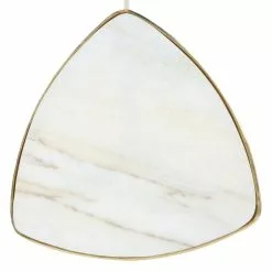 Grayson Lane Modern Gold Aluminum And Wood Triangle End Table