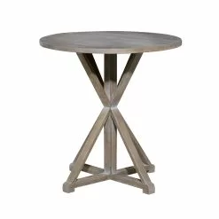 Grayson Lane Farmhouse Brown/Grey Wood Round End Table -GRAYSON LANE SHOP 330857409 AlternateImage5