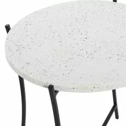Grayson Lane Black And White Terrazzo Round End Table