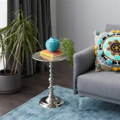 Grayson Lane Glam Silver Aluminum Round End Table 9 Grayson Lane Glam Silver Aluminum Round End Table -GRAYSON LANE SHOP 330857414 AlternateImage2