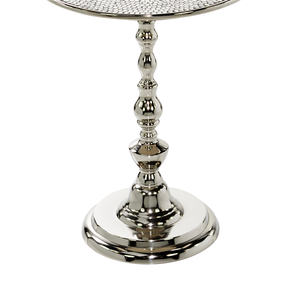 Grayson Lane Glam Silver Aluminum Round End Table 3 Grayson Lane Glam Silver Aluminum Round End Table - Image 3