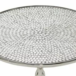 Grayson Lane Glam Silver Aluminum Round End Table