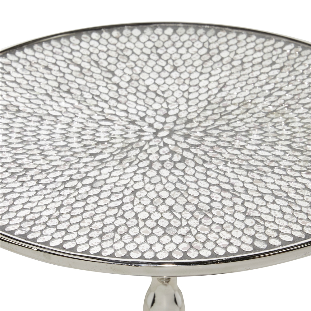 Grayson Lane Glam Silver Aluminum Round End Table 1 Grayson Lane Glam Silver Aluminum Round End Table
