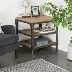 Grayson Lane Brown And Black Chinese Fir Square End Table -GRAYSON LANE SHOP 330857415 AlternateImage2