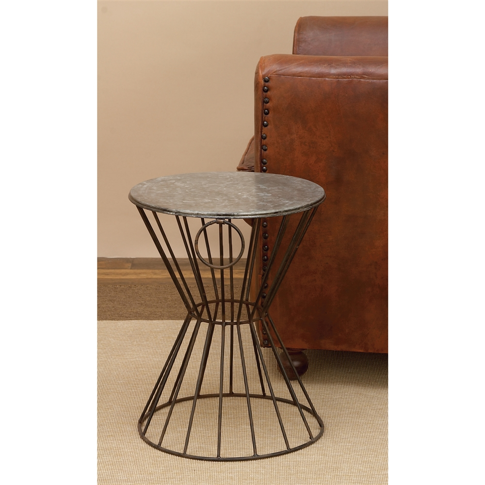 Grayson Lane Grey Iron Round End Table/Stool 6 Grayson Lane Grey Iron Round End Table/Stool - Image 6