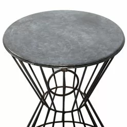 Grayson Lane Grey Iron Round End Table/Stool