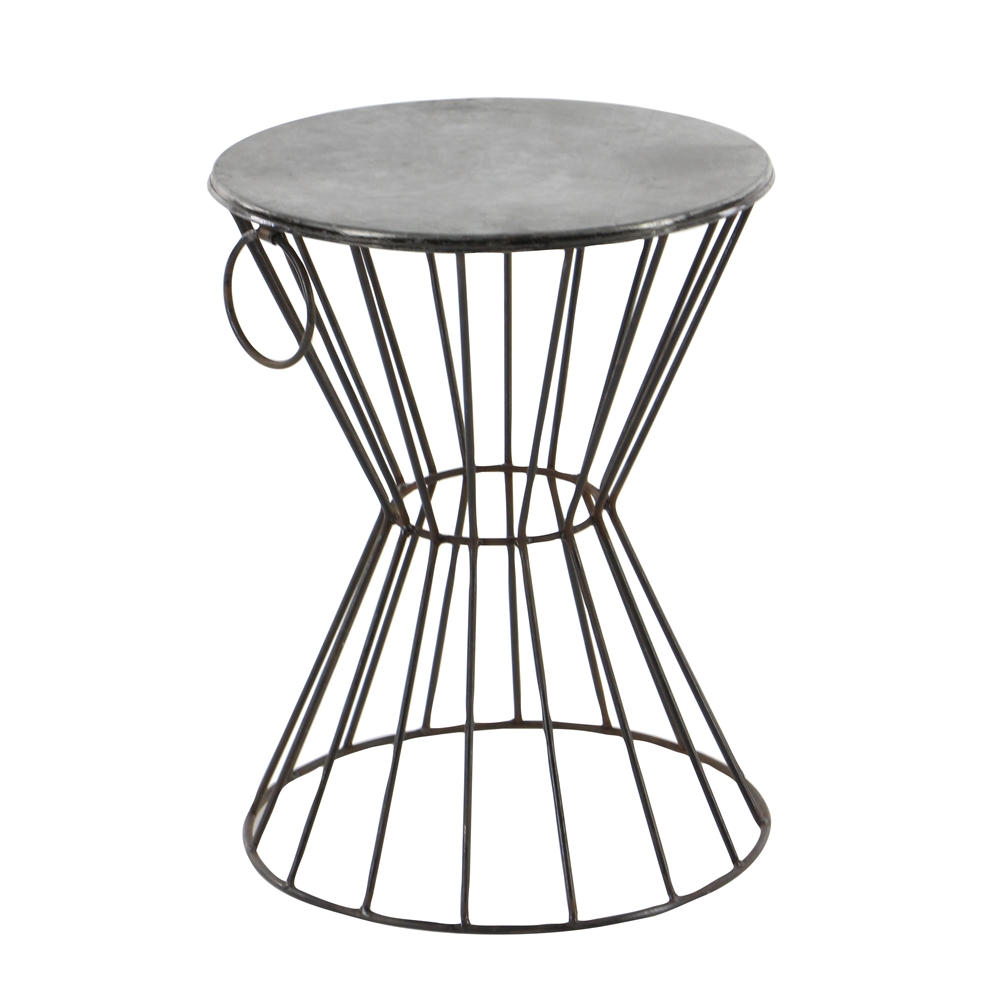 Grayson Lane Grey Iron Round End Table/Stool 3 Grayson Lane Grey Iron Round End Table/Stool - Image 3