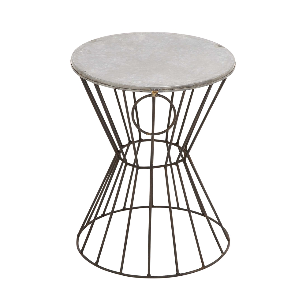 Grayson Lane Grey Iron Round End Table/Stool 2 Grayson Lane Grey Iron Round End Table/Stool - Image 2
