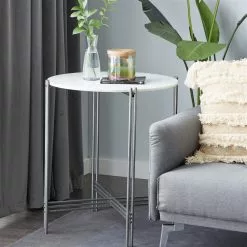 Grayson Lane Contemporary Black Granite/Marble Round End Table -GRAYSON LANE SHOP 330857421 AlternateImage1