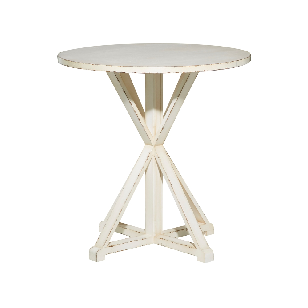 Grayson Lane Farmhouse White Wood Round End Table 2 Grayson Lane Farmhouse White Wood Round End Table - Image 2