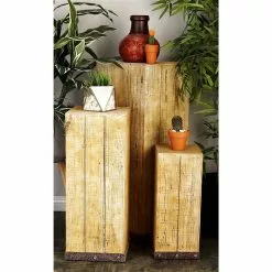 Grayson Lane Rustic Brown Wood Square Pedestral End Table - Set Of 3 10 Grayson Lane Rustic Brown Wood Square Pedestral End Table - Set Of 3 -GRAYSON LANE SHOP 330857425 AlternateImage1