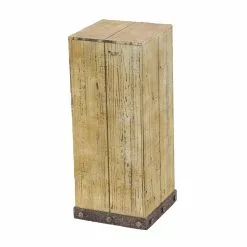 Grayson Lane Rustic Brown Wood Square Pedestral End Table - Set Of 3
