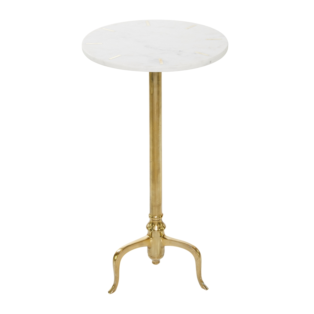Grayson Lane Gold With Granite/Marble Round End Table 3 Grayson Lane Gold With Granite/Marble Round End Table - Image 3