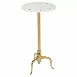 Grayson Lane Gold With Granite/Marble Round End Table