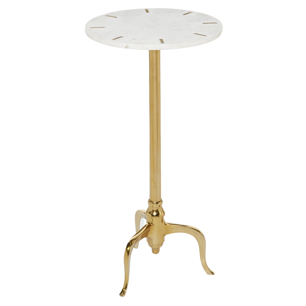 Grayson Lane Gold With Granite/Marble Round End Table 1 Grayson Lane Gold With Granite/Marble Round End Table