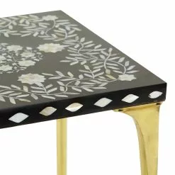 Grayson Lane Gold Wood Square End Table