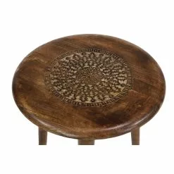 Grayson Lane Traditional Brown Mango Wood Round Accent Table -GRAYSON LANE SHOP 330857444 AlternateImage4