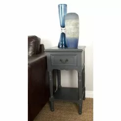 Grayson Lane Traditional Grey Wood Rectangular End Table