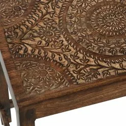 Grayson Lane Eclectic Brown Mango Wood Rectangular End Table - Set Of 2 -GRAYSON LANE SHOP 330857449 AlternateImage3