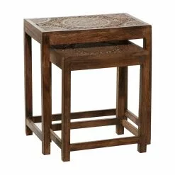 Grayson Lane Eclectic Brown Mango Wood Rectangular End Table - Set Of 2 -GRAYSON LANE SHOP 330857449 MainImage 001