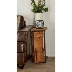 Grayson Lane Industrial Brown Wood Rectangular End Table -GRAYSON LANE SHOP 330857453 AlternateImage1