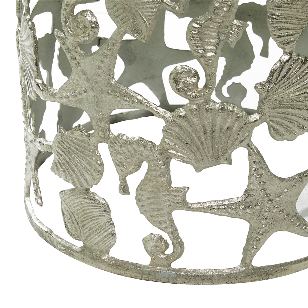 Grayson Lane Coastal Silver Aluminum Round End Table 3 Grayson Lane Coastal Silver Aluminum Round End Table - Image 3