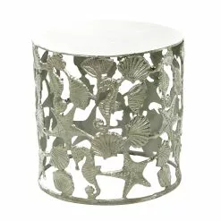 Grayson Lane Coastal Silver Aluminum Round End Table 9 Grayson Lane Coastal Silver Aluminum Round End Table -GRAYSON LANE SHOP 330857455 AlternateImage5