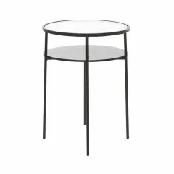 Grayson Lane Modern Black Glass Round End Table