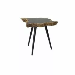 Grayson Lane Brown Rosewood And Metal Live Edge End Table