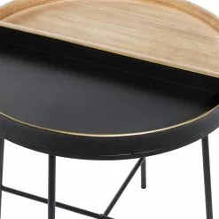Grayson Lane Black Metal And Wood Round End Table -GRAYSON LANE SHOP 330857462 AlternateImage3