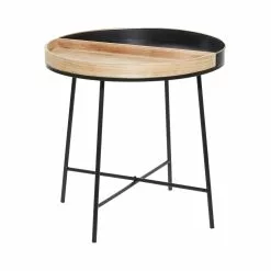 Grayson Lane Black Metal And Wood Round End Table -GRAYSON LANE SHOP 330857462 MainImage 001