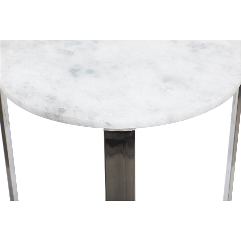 Grayson Lane White Granite/Marble Round End Table 5 Grayson Lane White Granite/Marble Round End Table - Image 5
