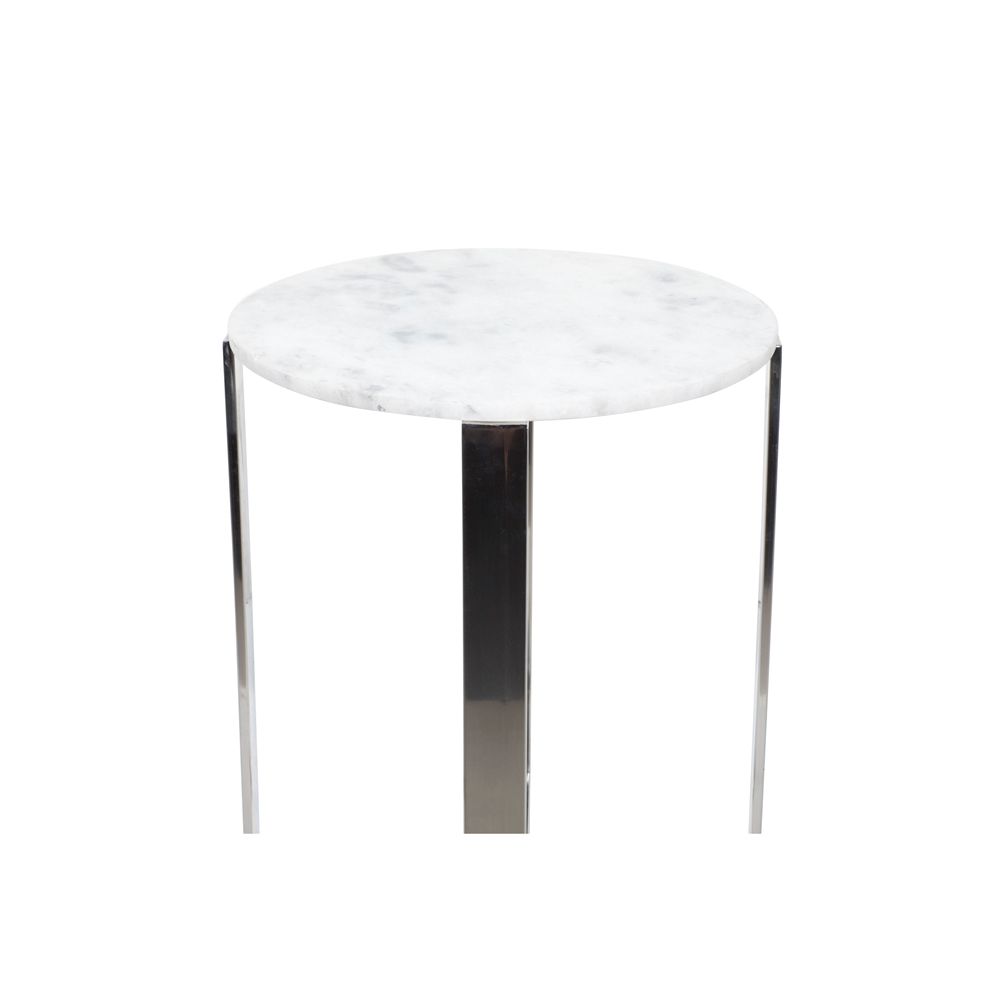 Grayson Lane White Granite/Marble Round End Table 3 Grayson Lane White Granite/Marble Round End Table - Image 3